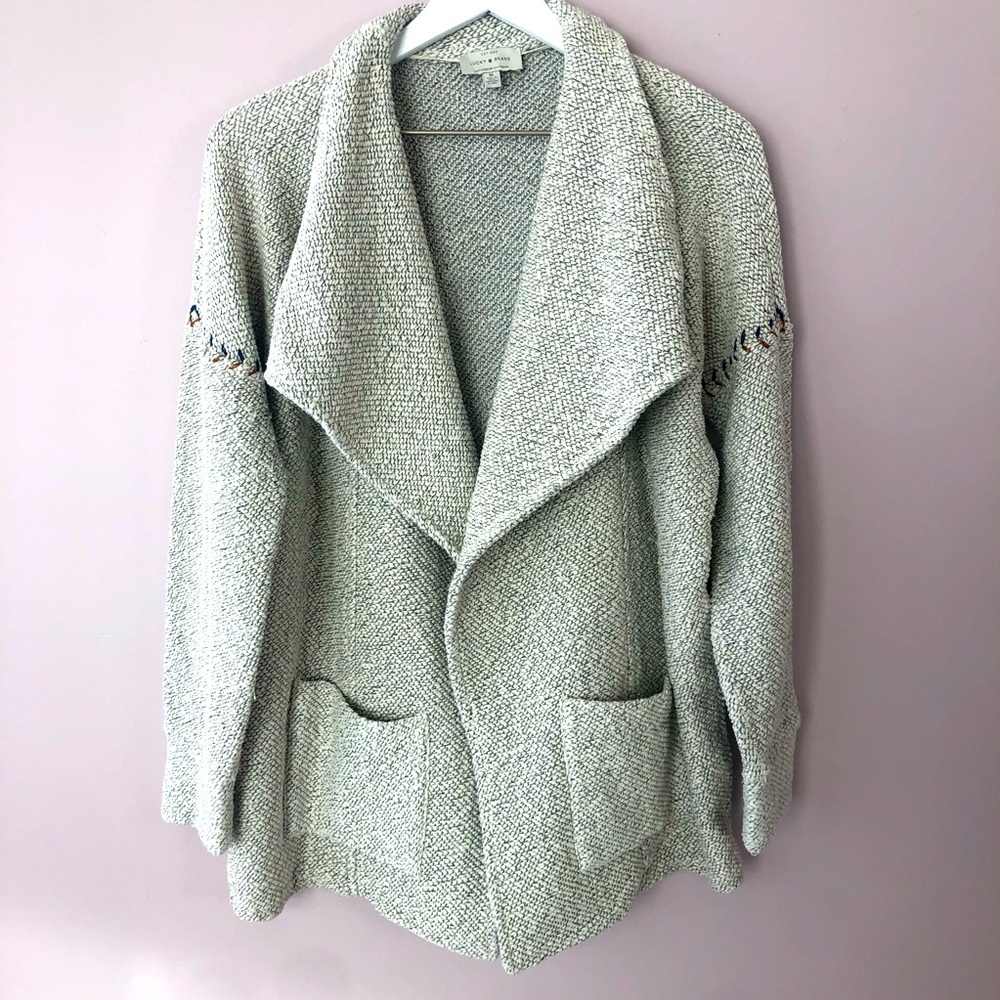 Lucky Brand Open Oatmeal Cardigan